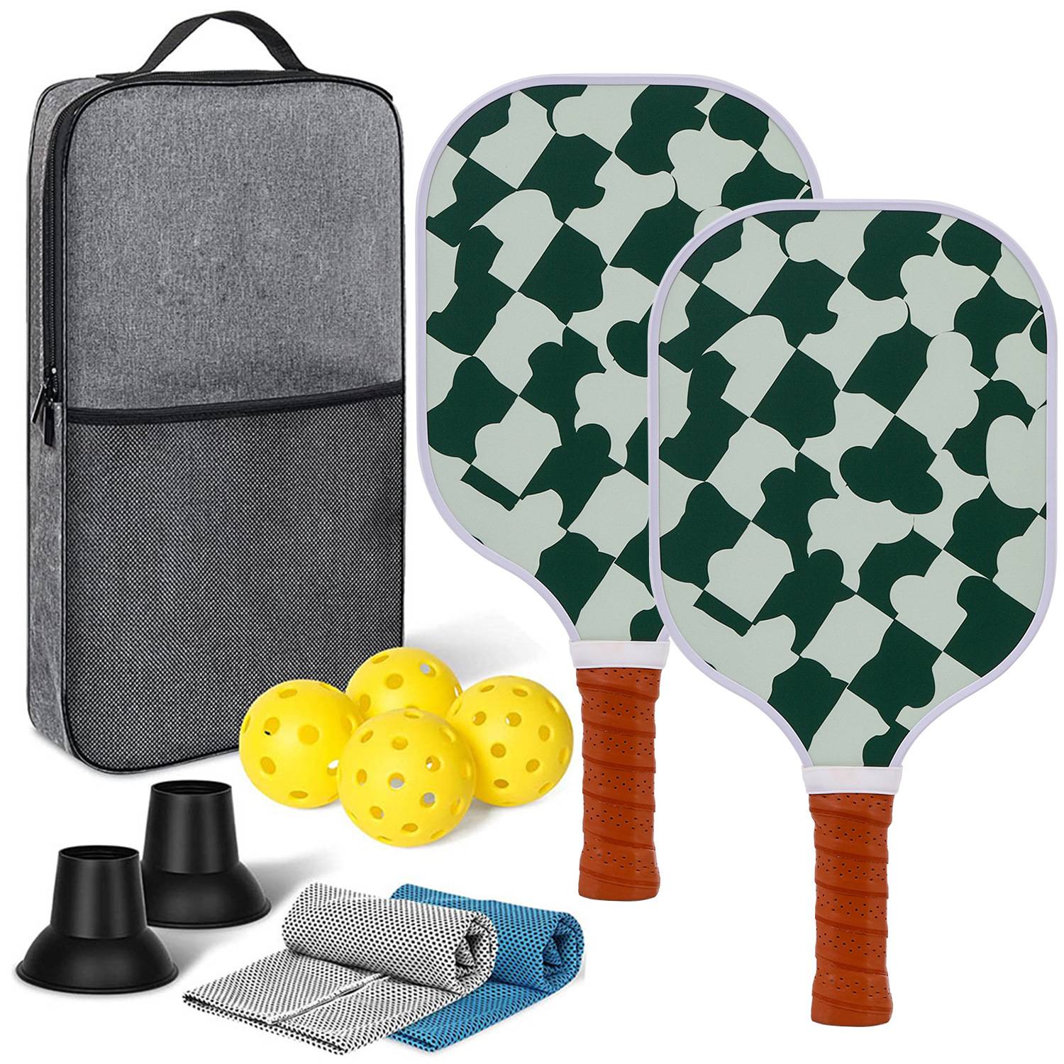 [Ultra-Light match-level carbon fiber-24] Double shot+4 balls+backpacks+two sweat towels+two pickers